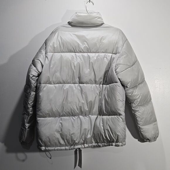 NEW ZARA Puffer Jacket Gray Full-zip Snap Medium - Picture 3 of 12
